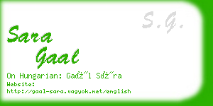 sara gaal business card